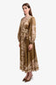 Zimmermann Olive Green Floral Printed Long Sleeves Maxi Wrap Dress Size 2 with Belt