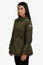 Moncler Green Nylon Eyelet Detail Toggle Jacket Size 2