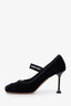 Miu Miu Black Velvet Ballerina Heels Size 37.5