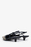Gucci Beige/Navy GG Canvas Kitten Heel Slingbacks Size 35.5