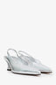Dries Van Noten Silver Metallic Leather Slingback Sandals Size 39.5