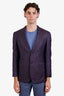 Pal Zileri Purple Cashmere & Silk Single Breasted Blazer Size 48 Mens