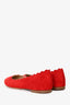 Chloe Red Suede Scalloped Flats Size 36