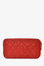 Pre-loved Chanel™ 2018 19 Red Caviar Leather Quilted Clutch with Chain