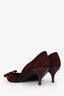 Roger Vivier Burgundy Suede Bow Kitten Heels Size 39