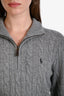 Polo Ralph Lauren Grey Wool Cashmere Blend Quarter Zip Long Sleeve Sweater Size XS