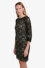 Diane von Furstenberg Green Lace Embroidered Long Sleeve Midi Dress Size 8