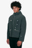 Hermès Vert Chrome Nylon Zipped Hooded Jacket With Leather Detail Size 48 Mens