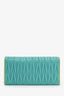 Miu Miu Blue/Yellow Matelassé Leather Continental Wallet with Cardcase