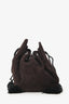 Prada Brown Suede Logo Tassel Pouch