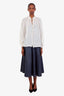 Christian Dior Blue Denim Pleated Mini Skirt with Belted Rope Size 6