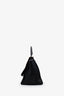 Sac à main Celine Trapeze moyen en cuir noir et cuir de poney marron