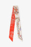 Hermès Orange/Beige Floral Print Twilly