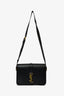 Saint Laurent Black Leather Medium Monogram Universite Crossbody Bag