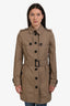 Burberry Taupe Cotton Single Breasted Trench Coat Size 2
