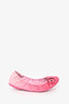 Louis Vuitton Pink Denim Logo Ballet Flats Size 36