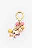 Louis Vuitton Gold Toned Metal/Multicolour Enamel Charm Keychain