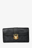 Louis Vuitton Black Mahina Leather 'Amelia' Long Wallet