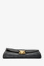 Louis Vuitton Black Mahina Leather 'Amelia' Long Wallet