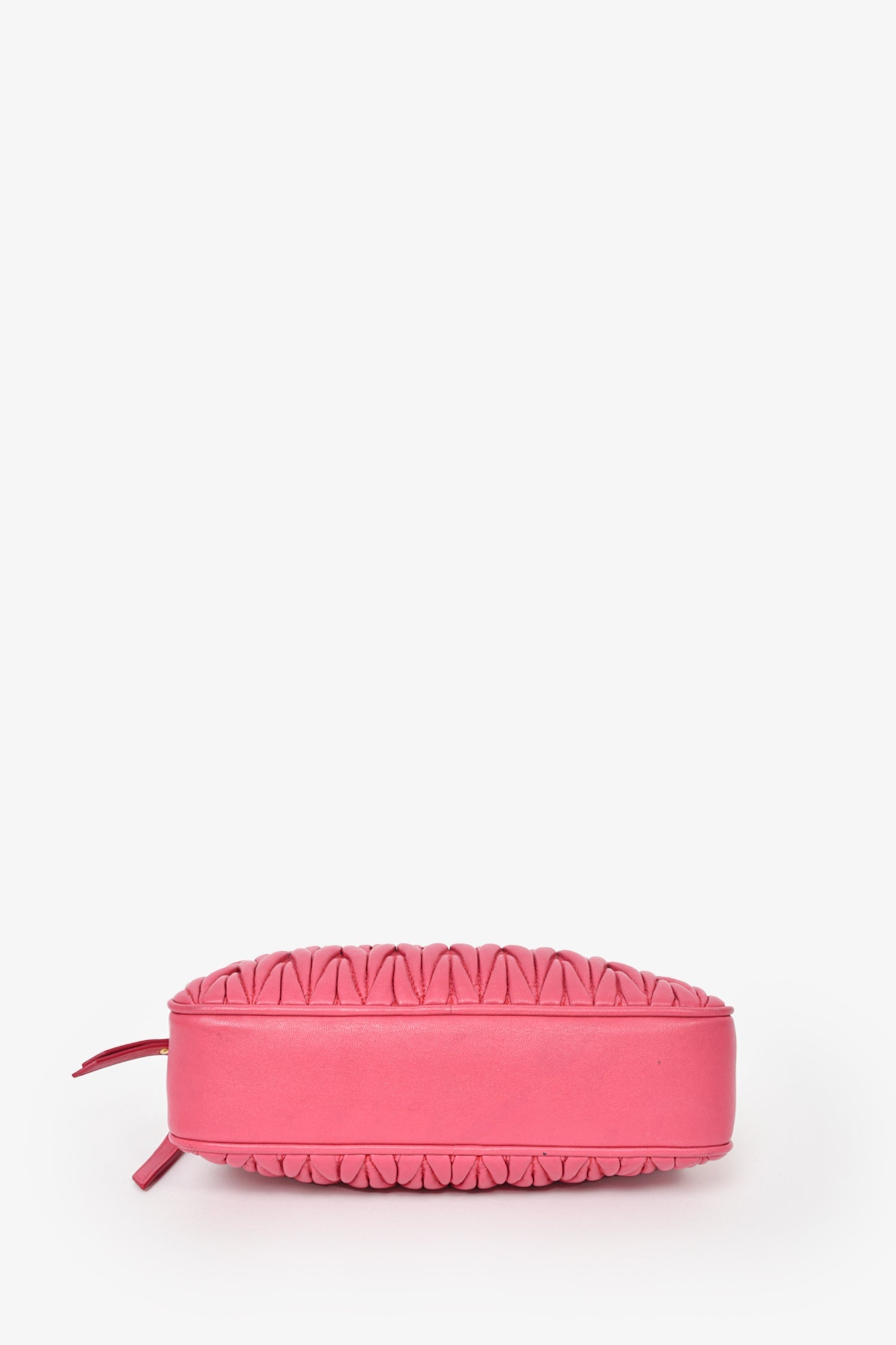 Miu Miu Pink Matelasse Leather Double Zip Chain Crossbody GHW