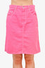 MSGM Jeans Pink Denim Midi Skirt Size 44