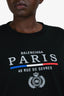 Balenciaga Black Cotton Paris Logo T-Shirt Size XXL