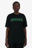 Versace Black Cotton Green Embroidered Logo T-Shirt Size XL Mens