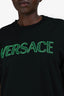 Versace Black Cotton Green Embroidered Logo T-Shirt Size XL Mens