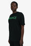 Versace Black Cotton Green Embroidered Logo T-Shirt Size XL Mens