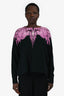 Marcelo Burlon Black/Purple Feather Printed Sweater Size M Mens