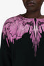Marcelo Burlon Black/Purple Feather Printed Sweater Size M Mens