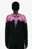 Marcelo Burlon Black/Purple Feather Printed Sweater Size M Mens