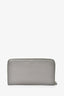 Prada Grey Leather Bow Long Zip Wallet