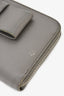 Prada Grey Leather Bow Long Zip Wallet