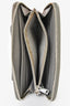 Prada Grey Leather Bow Long Zip Wallet