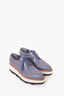 Prada Blue Leather Platform Oxford Size 38