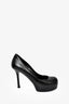 Saint Laurent Black Grained Leather Tribtoo Pumps Size 36
