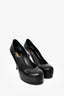 Saint Laurent Black Grained Leather Tribtoo Pumps Size 36
