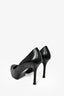 Saint Laurent Black Grained Leather Tribtoo Pumps Size 36