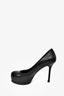 Saint Laurent Black Grained Leather Tribtoo Pumps Size 36