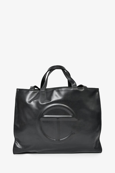 Telfar Black Leather Medium Shopping Tote – Mine & Yours