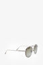 Tom Ford Silver Metal Frame 'Declan' Aviator Sunglasses