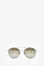 Tom Ford Silver Metal Frame 'Declan' Aviator Sunglasses