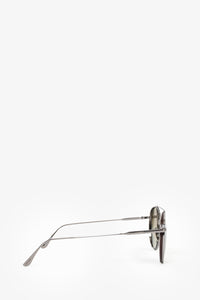 Tom Ford Silver Metal Frame 'Declan' Aviator Sunglasses