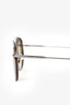 Tom Ford Silver Metal Frame 'Declan' Aviator Sunglasses