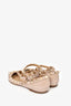 Valentino Beige Patent Leather Rockstud Cage Flats Size 36