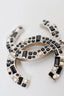 Pre-loved Chanel™ Silver/Black Crystal "CC" Necklace with Pearl Detail