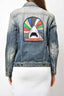 Saint Laurent Blue Washed Denim "Sweet Dreams" Shark Embroidered Jacket Size M Mens