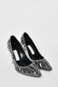 Off-White x Jimmy Choo Black Squared Toed Pump with Plastic Overlay Size 37