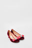 Salvatore Ferragamo Red Velvet Bow Heeled Flats Size 35.5